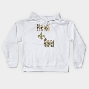 Mardi Gras Beads Kids Hoodie